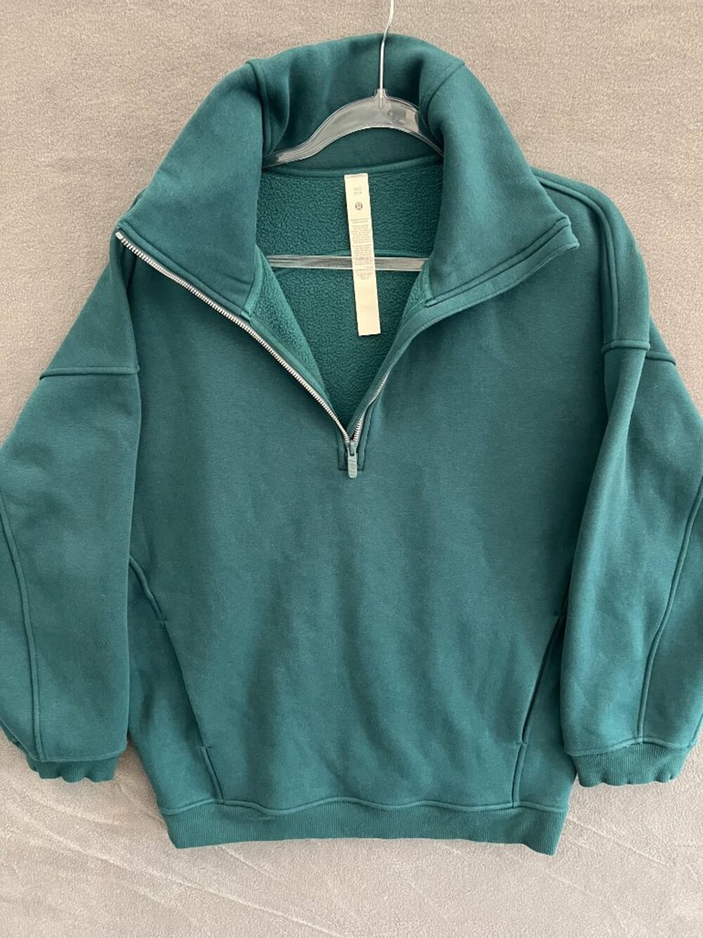 Lululemon Thick Fleece Oversized Half Zip xs/s Storm Teal - Picture 3 of 7